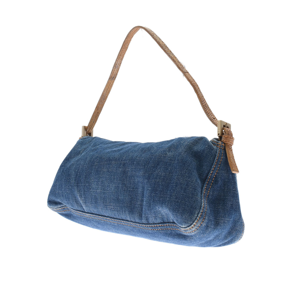 Fendi Mamma Baguette Shoulder Handbag Denim Blue - Picture 2 of 11